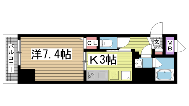 神戸市中央区吾妻通の賃貸物件間取画像