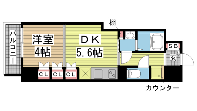 神戸市中央区下山手通の賃貸物件間取画像