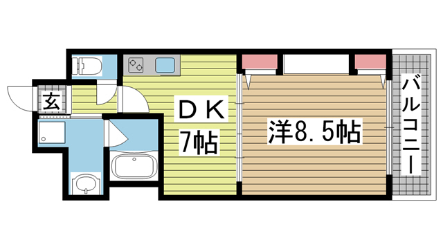 神戸市中央区加納町の賃貸物件間取画像