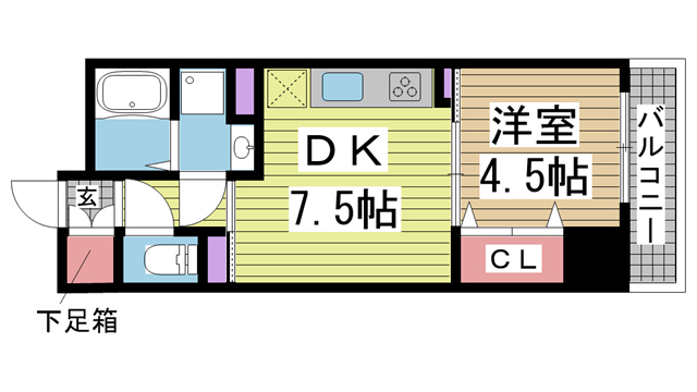 神戸市中央区海岸通の賃貸物件間取画像
