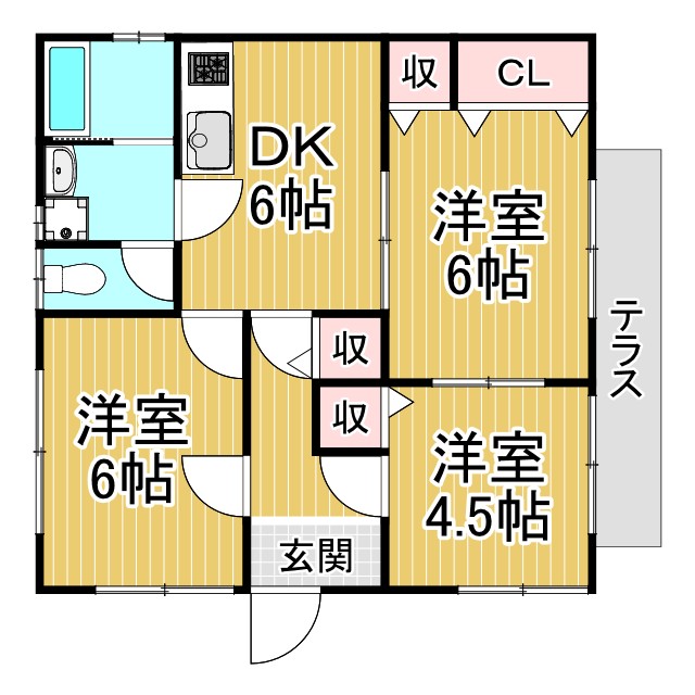 神戸市北区鈴蘭台南町の賃貸物件間取画像