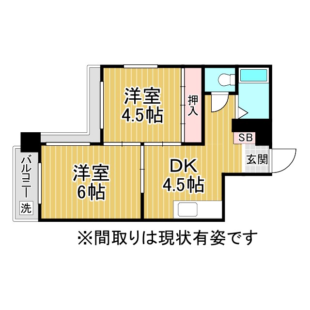 神戸市兵庫区三川口町の賃貸物件間取画像