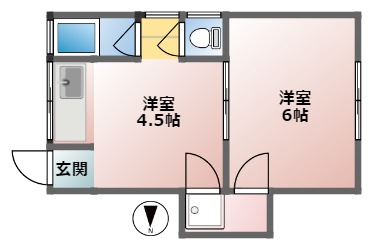 神戸市北区鈴蘭台東町の賃貸物件間取画像