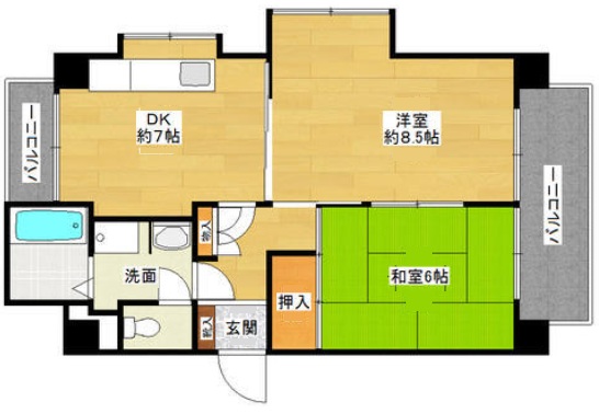 神戸市灘区篠原中町の賃貸物件間取画像