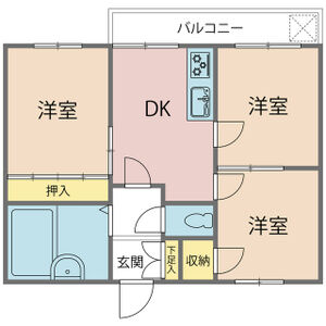 神戸市東灘区西岡本の賃貸物件間取画像