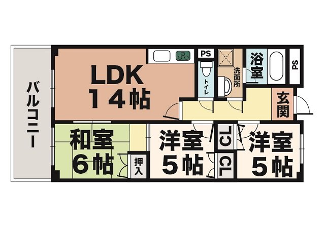 神戸市西区大津和の賃貸物件間取画像