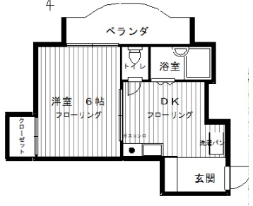 神戸市中央区宮本通の賃貸物件間取画像