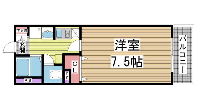 神戸市中央区海岸通の賃貸物件間取画像