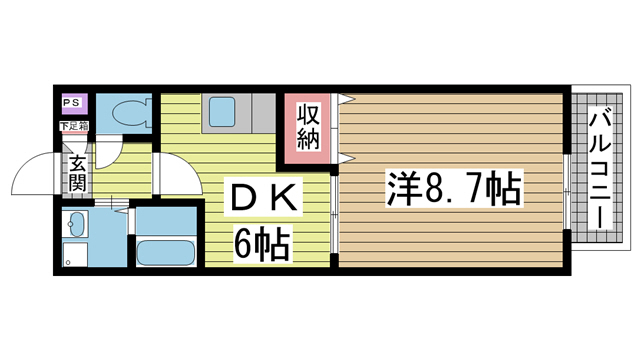 シャルマン御屋敷通 205|神戸市長田区御屋敷通(JR山陽本線新長田駅)のアパート間取 シャルマン御屋敷通 205|神戸市長田区御屋敷通(JR山陽本線新長田駅)のアパート間取