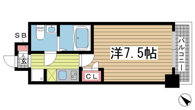神戸市中央区御幸通の賃貸物件間取画像
