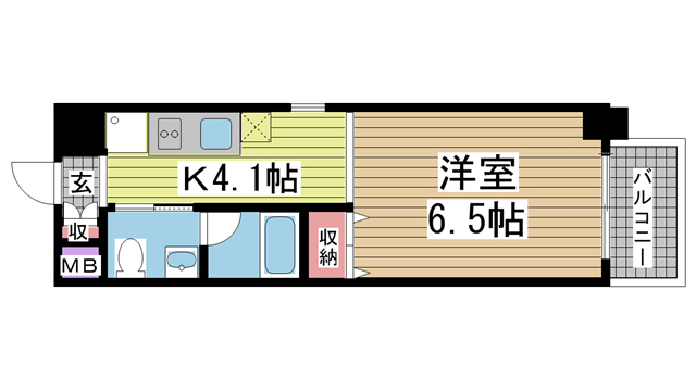 ライフデザイン三宮東 504|神戸市中央区日暮通(阪急神戸線春日野道駅)のマンション間取 ライフデザイン三宮東 504|神戸市中央区日暮通(阪急神戸線春日野道駅)のマンション間取