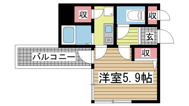 神戸市中央区加納町の賃貸物件間取画像