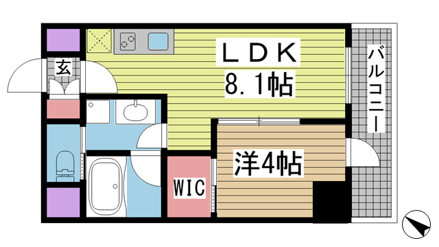 神戸市兵庫区西多聞通の賃貸物件間取画像