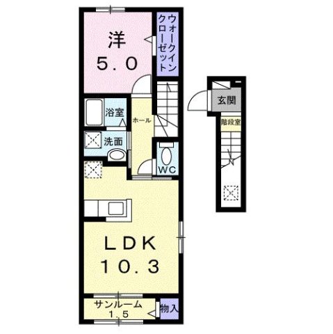 ルミエール 204|西宮市上ケ原六番町(阪急今津線甲東園駅)のアパート間取 ルミエール 204|西宮市上ケ原六番町(阪急今津線甲東園駅)のアパート間取