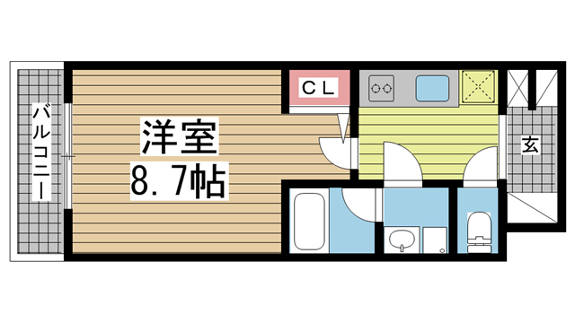 神戸市中央区雲井通の賃貸物件間取画像