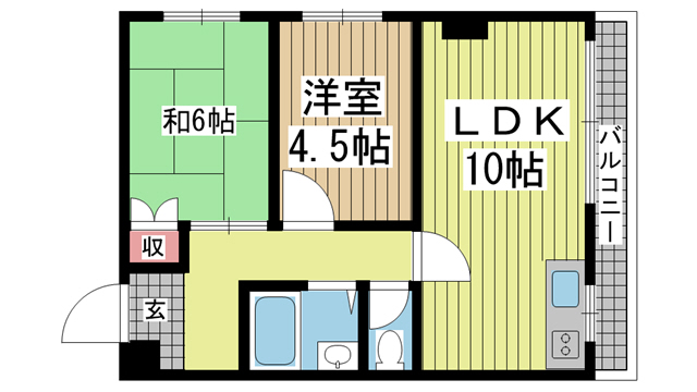 神戸市中央区北野町の賃貸物件間取画像