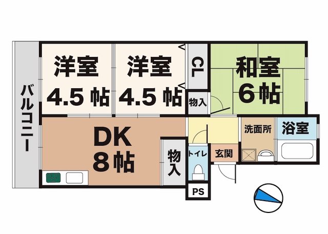 神戸市垂水区名谷町の賃貸物件間取画像
