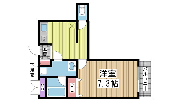 神戸市灘区水道筋の賃貸物件間取画像