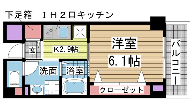 アベニューKOBE山本通り 401|神戸市中央区山本通(JR東海道本線(近畿)元町駅)のマンション間取 アベニューKOBE山本通り 401|神戸市中央区山本通(JR東海道本線(近畿)元町駅)のマンション間取
