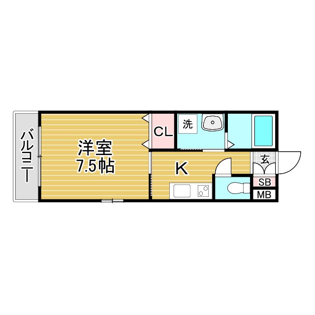 神戸市須磨区一ノ谷町の賃貸物件間取画像