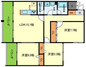 神戸市東灘区岡本の賃貸物件間取画像