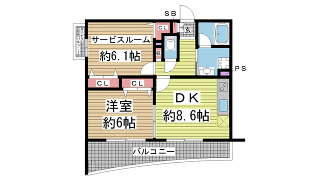 アイテラス甲南 203|神戸市東灘区甲南町(JR東海道本線(近畿)摂津本山駅)のマンション間取 アイテラス甲南 203|神戸市東灘区甲南町(JR東海道本線(近畿)摂津本山駅)のマンション間取