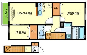 神戸市長田区大塚町の賃貸物件間取画像