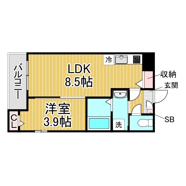 神戸市須磨区外浜町の賃貸物件間取画像