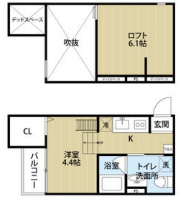 神戸市長田区久保町の賃貸物件間取画像