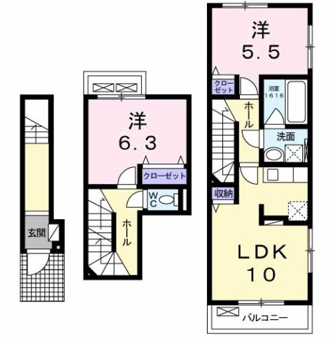 神戸市西区玉津町田中の賃貸物件間取画像
