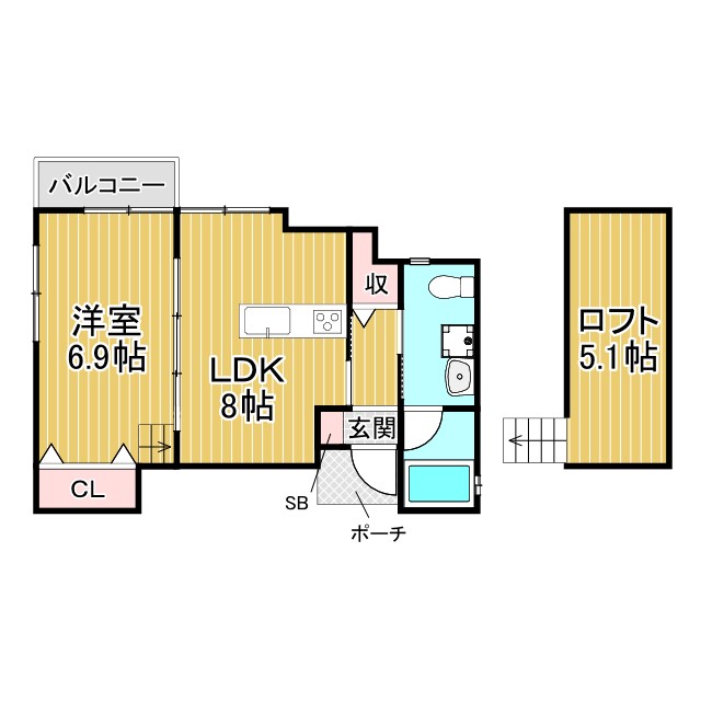 セイントエスペランサ月見山 201|神戸市須磨区行幸町(JR山陽本線須磨海浜公園駅)のアパート間取 セイントエスペランサ月見山 201|神戸市須磨区行幸町(JR山陽本線須磨海浜公園駅)のアパート間取