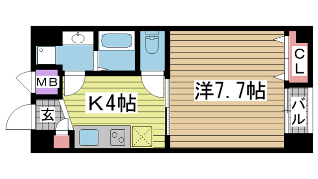 第二リーフハイツ 501|神戸市中央区日暮通(阪神本線春日野道駅)のマンション間取 第二リーフハイツ 501|神戸市中央区日暮通(阪神本線春日野道駅)のマンション間取