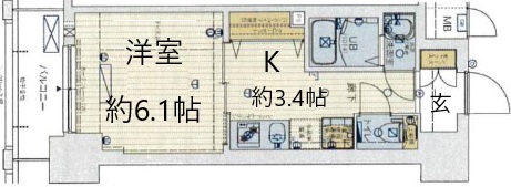 セオリー神戸アネシア 102|神戸市中央区大日通(阪急神戸線春日野道駅)のマンション間取 セオリー神戸アネシア 102|神戸市中央区大日通(阪急神戸線春日野道駅)のマンション間取