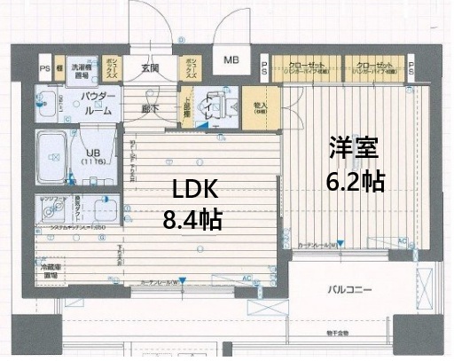 神戸市中央区古湊通の賃貸物件間取画像