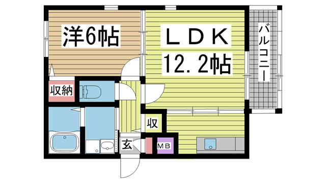 夢野町レジデンス 301|神戸市兵庫区夢野町(神戸市営地下鉄線湊川公園駅)のマンション間取 夢野町レジデンス 301|神戸市兵庫区夢野町(神戸市営地下鉄線湊川公園駅)のマンション間取