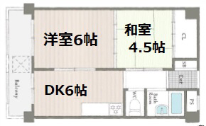 神戸市東灘区岡本の賃貸物件間取画像