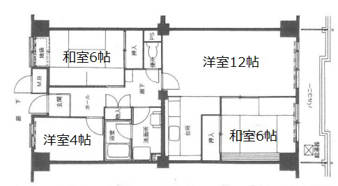 神戸市中央区港島中町の賃貸物件間取画像