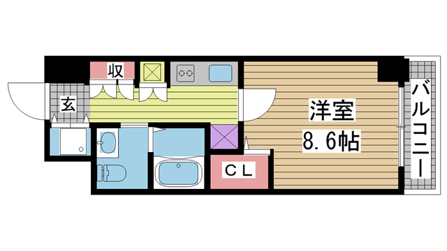 神戸市中央区磯上通の賃貸物件間取画像