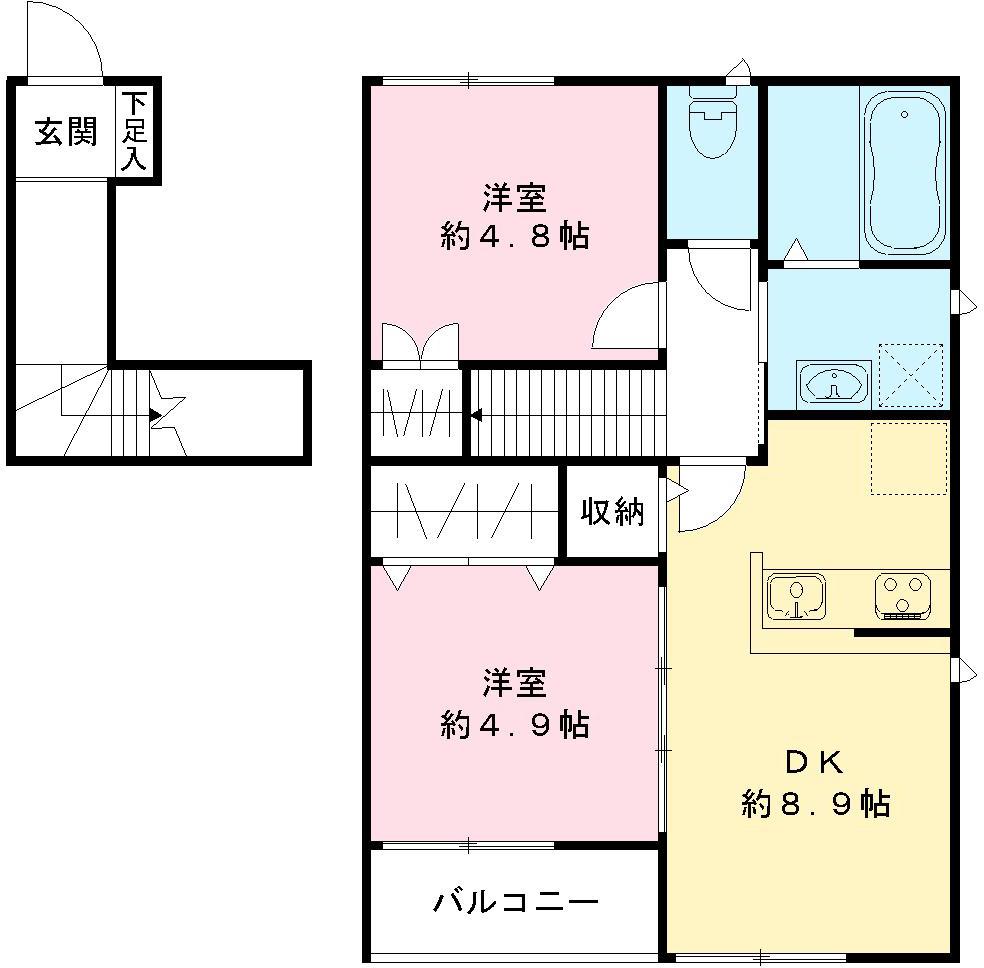 神戸市兵庫区東出町の賃貸物件間取画像
