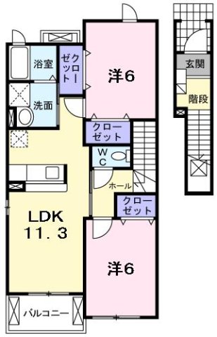 神戸市西区玉津町新方の賃貸物件間取画像