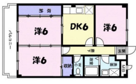 ウエストコートTANIGAMI 303|神戸市北区谷上西町(神戸地下鉄北神線谷上駅)のマンション間取 ウエストコートTANIGAMI 303|神戸市北区谷上西町(神戸地下鉄北神線谷上駅)のマンション間取
