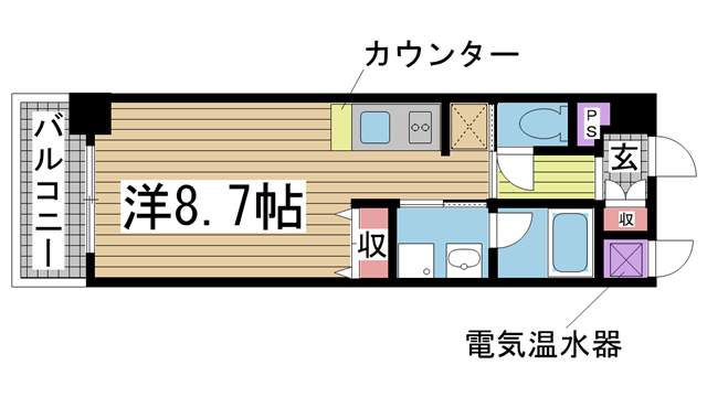 神戸市灘区記田町の賃貸物件間取画像