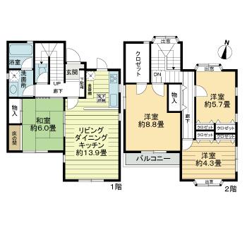 神戸市須磨区須磨本町の賃貸物件間取画像