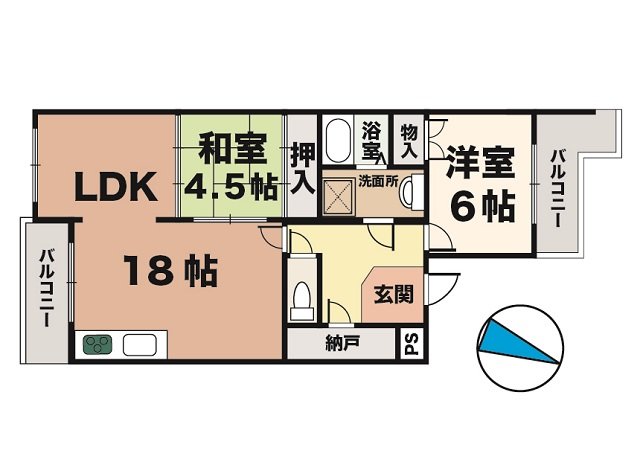 神戸市垂水区桃山台の賃貸物件間取画像