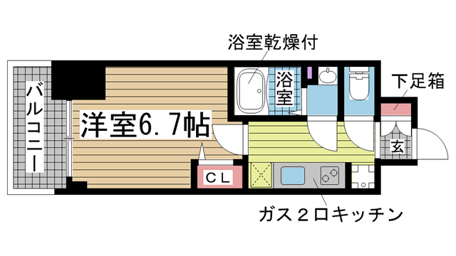 神戸市兵庫区西出町の賃貸物件間取画像