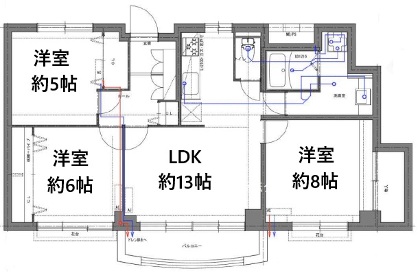 神戸市中央区山本通の賃貸物件間取画像