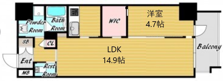 神戸市中央区磯上通の賃貸物件間取画像