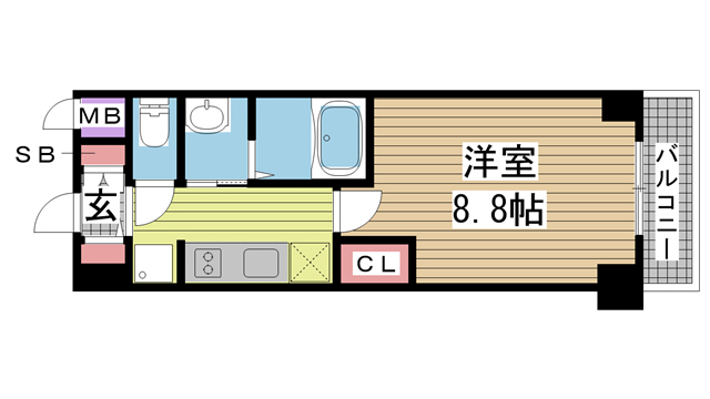 MJC神戸ハーバーウエスト 208|神戸市兵庫区駅前通(神戸高速線大開駅)のマンション間取 MJC神戸ハーバーウエスト 208|神戸市兵庫区駅前通(神戸高速線大開駅)のマンション間取