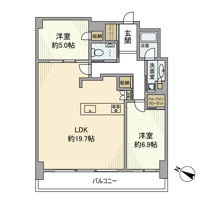 神戸市中央区新港町の賃貸物件間取画像