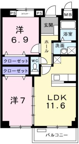 神戸市西区伊川谷町有瀬の賃貸物件間取画像